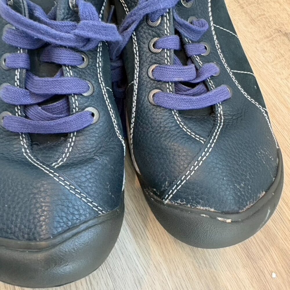 Keen Presidio Women’s Lace Up Hiking Shoes rubber toe blue leather 9.5 - Picture 4 of 9